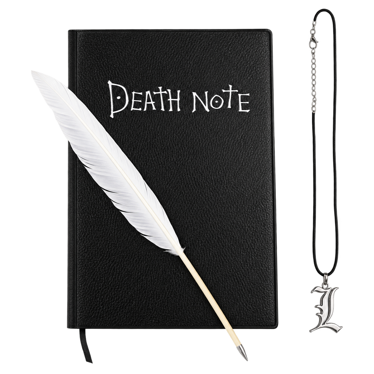 Death Note Notizbuch Set mit Feder und L-Kette